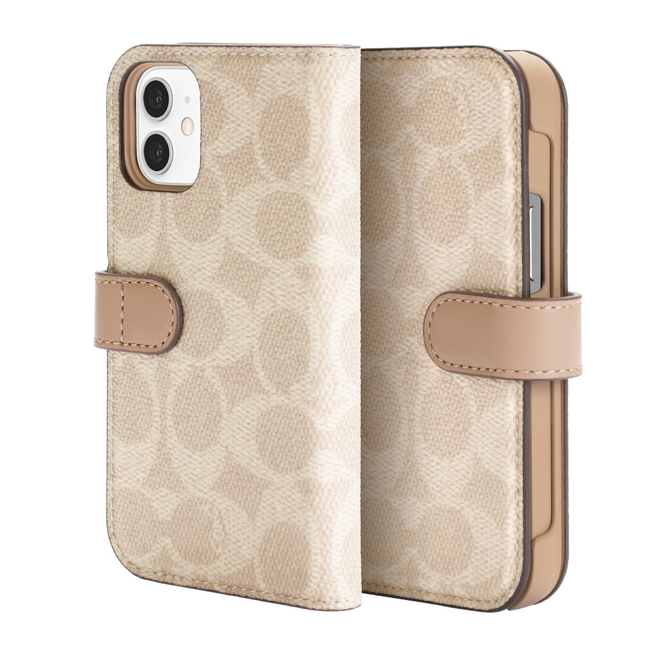 Coach Folio Case Signature C Sand 手帳型ケース コーチ iPhone 12