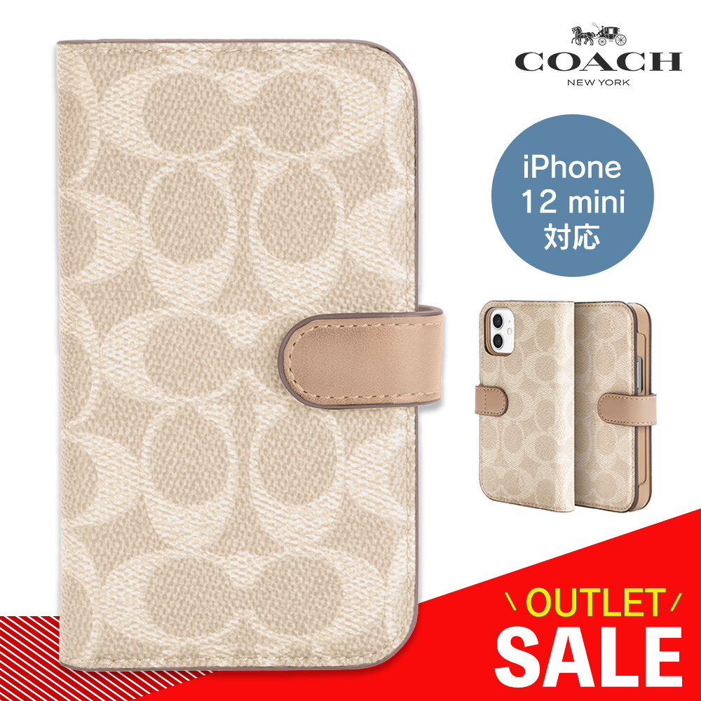 Coach Folio Case Signature C Sand 手帳型ケース コーチ iPhone 12