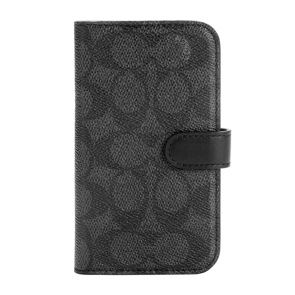 COACH Folio Case Signature C Black 手帳型ケース iPhone 12 mini