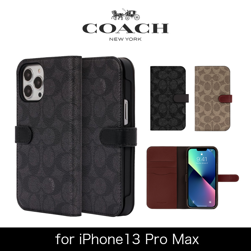 COACH手帳型iPhoneケースiPhone13ProMAX - PHS本体