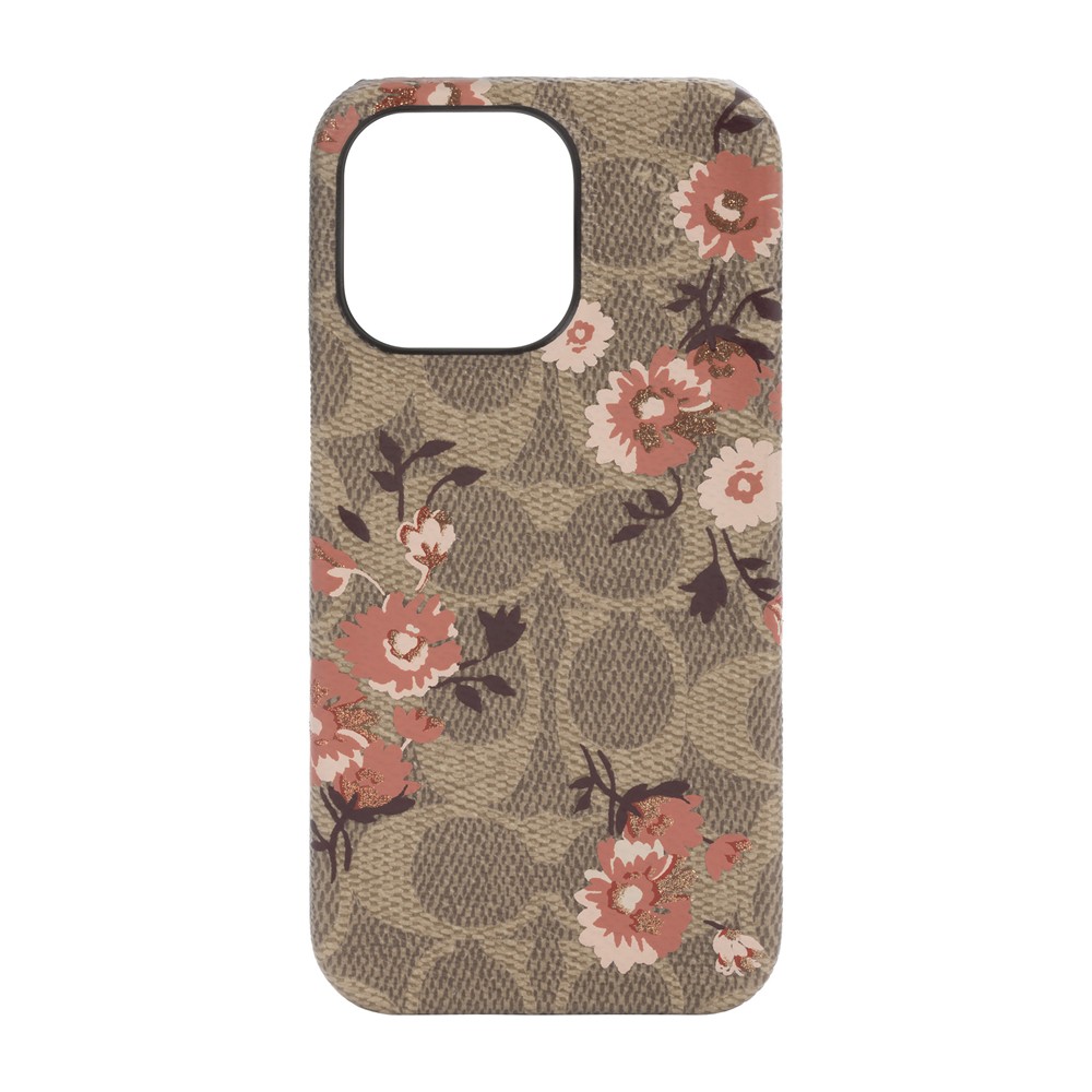 【アウトレット】COACH コーチ スマホケース ハードケース iPhone13ProCoach柄 花柄 ブラウン 2021 Coach Slim Wrap Case Prairie Rose Khaki