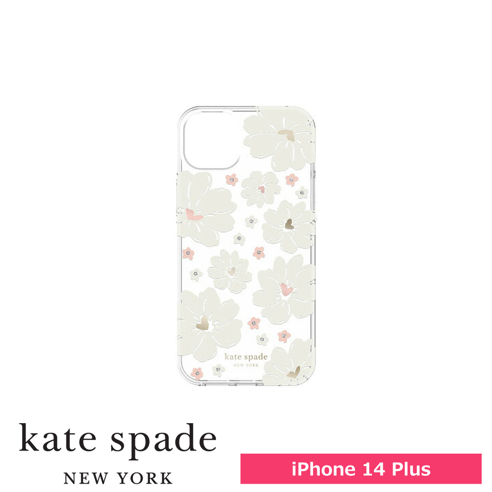 【アウトレット】kate spade ケイトスペード iPhone 14 Plus KSNY Protective Hardshell - Classic Peony/Cream