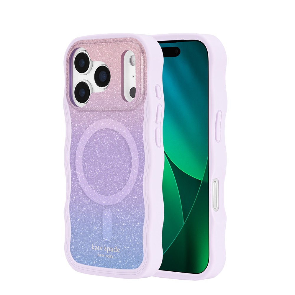 【予約商品】kate spade iPhone 17 Pro ケース Wavy - Opal Glitter w/ MagSafe