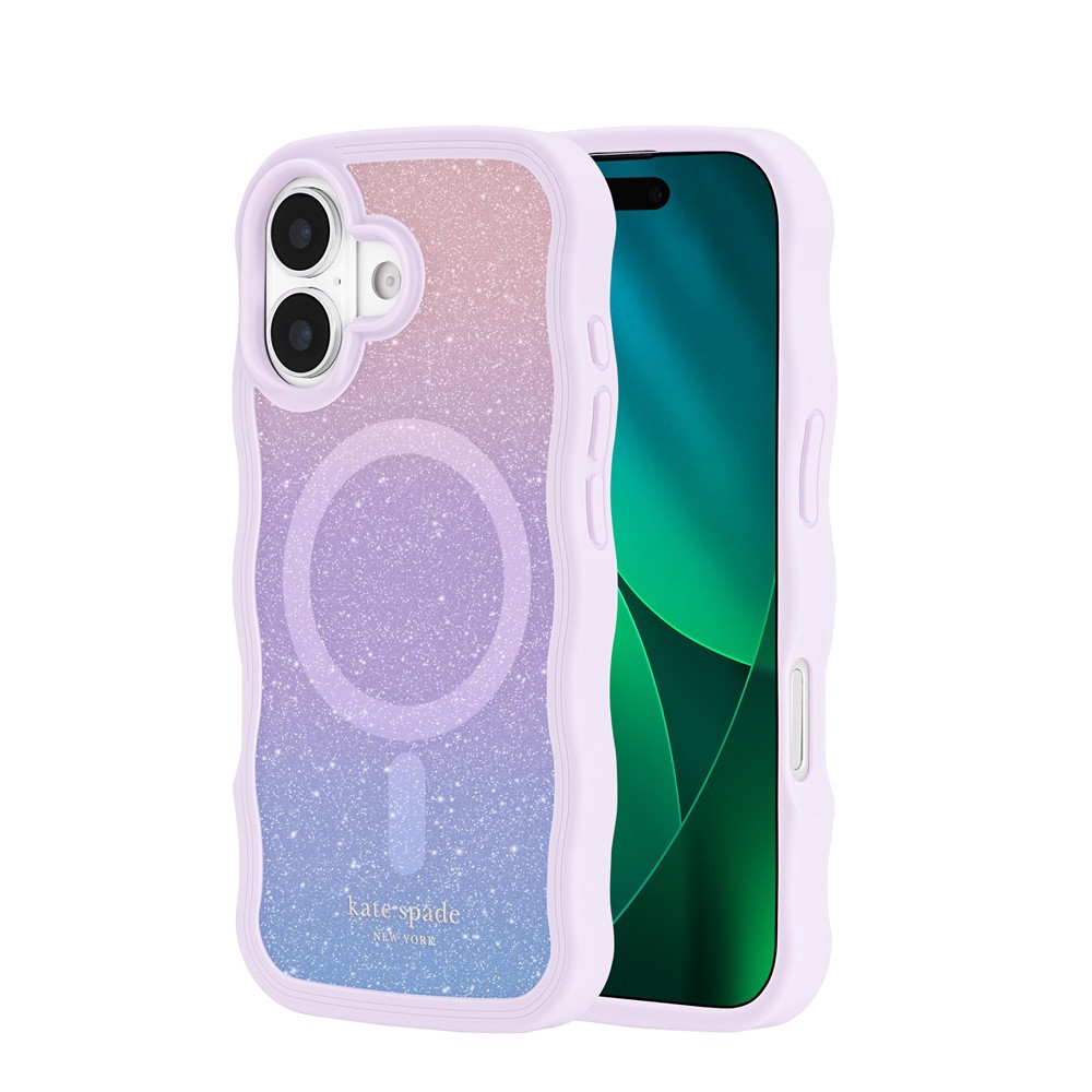 【予約商品】kate spade iPhone 17 ケース Wavy - Opal Glitter w/ MagSafe