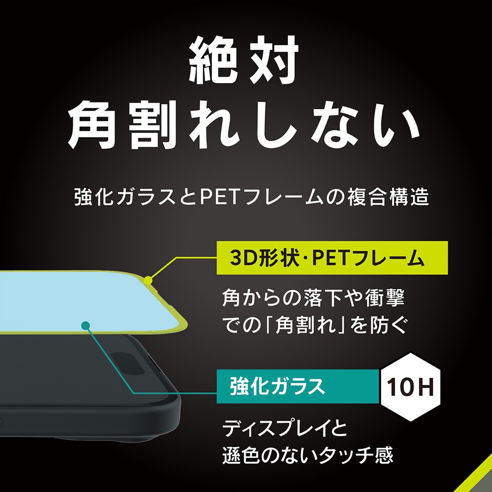 PRO ゴリラのため息セット for iPhone フルカバー ゴリラガラス 高透明 画面保護強化ガラス