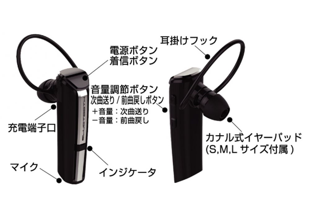 カシムラ 1日連続通話できるＢｌｕｅｔｏｏｔｈイヤホンマイク BL-72