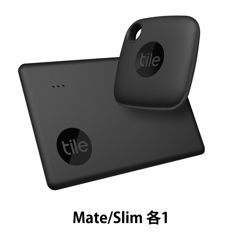 【2個パック】Tile Mate 2022 + Slim 2022 スターターパック Bluetooth トラッカー タイル