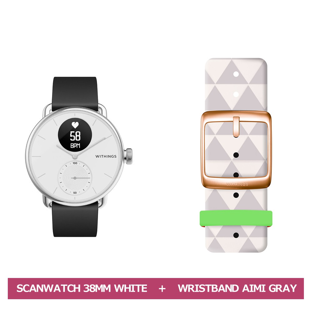 Withings スマートウォッチ せきぐちあいみ シリコンバンド付 Withings SCANWATCH 38MM ROSE GOLD バンド色:グレー Withings スマートウォッチ せきぐちあいみ シリコンバンド付 Withings SCANWATCH 38MM ROSE GOLD バンド色:グレー