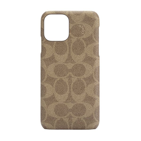 【アウトレット】COACH コーチ iPhone12Pro iPhone12  ケース Slim Wrap Case  Signature C Khaki ブランド おしゃれ  ブラウン