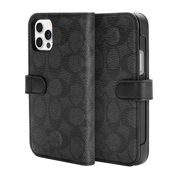 スマホアクセサリー新作★COACH シグネイチャー 手帳型 iPhone12/12 PRO