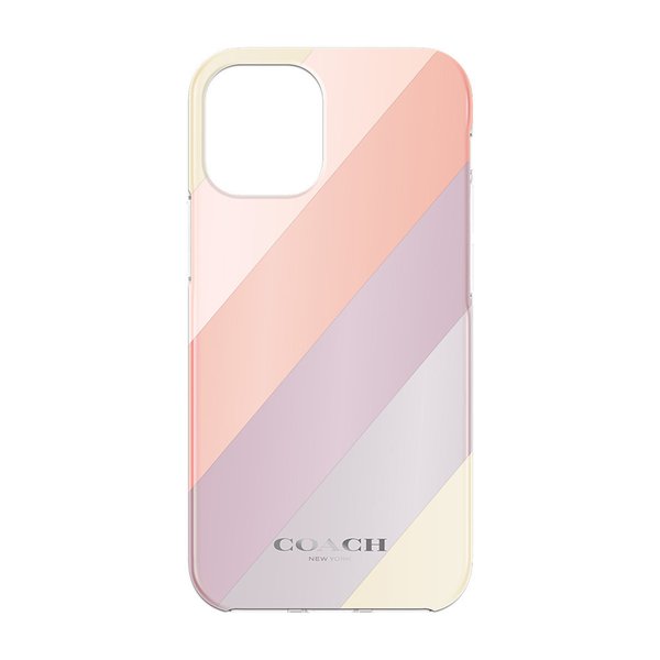 【アウトレット】COACH コーチ iPhone12mini ケース カバー スマホケース Diagonal Stripe Metallic ブランド おしゃれ ソフトバンク限定モデル 送料無料